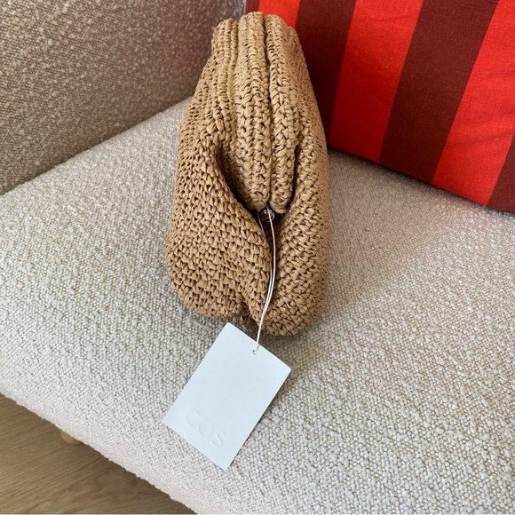 NWT COS Raffia Framed Clutch Bag in 'Beige' - Picture 7 of 11